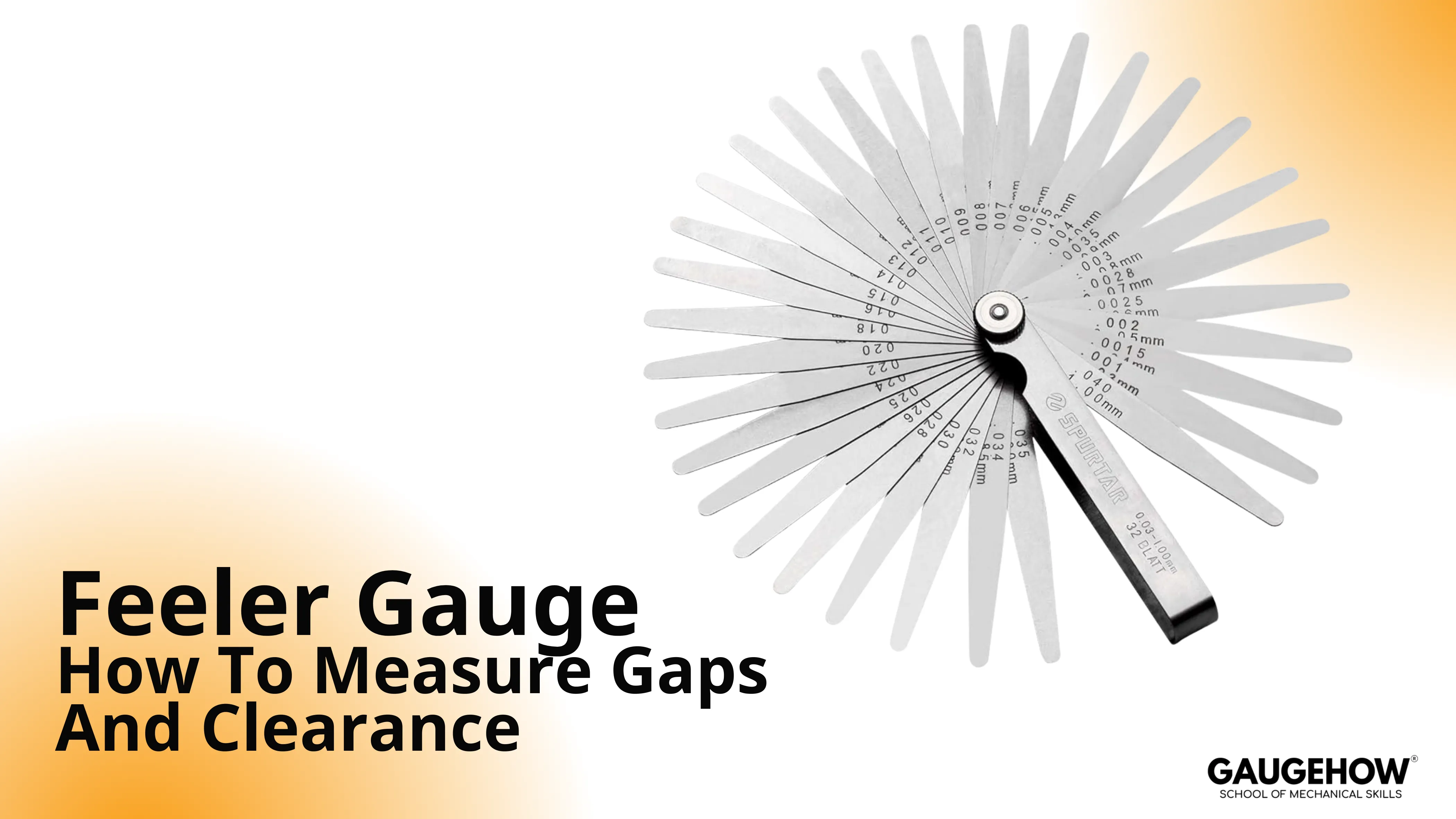 Feeler gauge set for measuring gaps and clearance