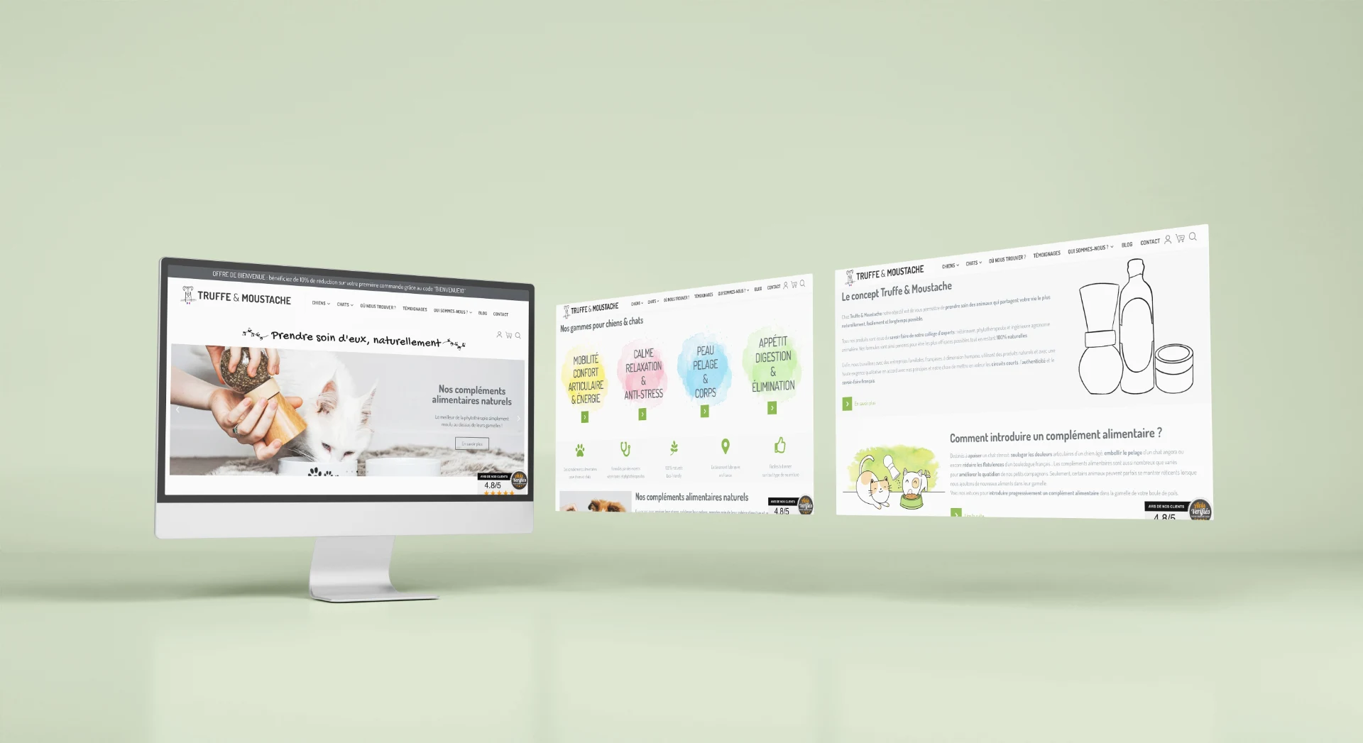 Webdesign et bannières web Truffe et Moustache créés par Coralie De Almeida