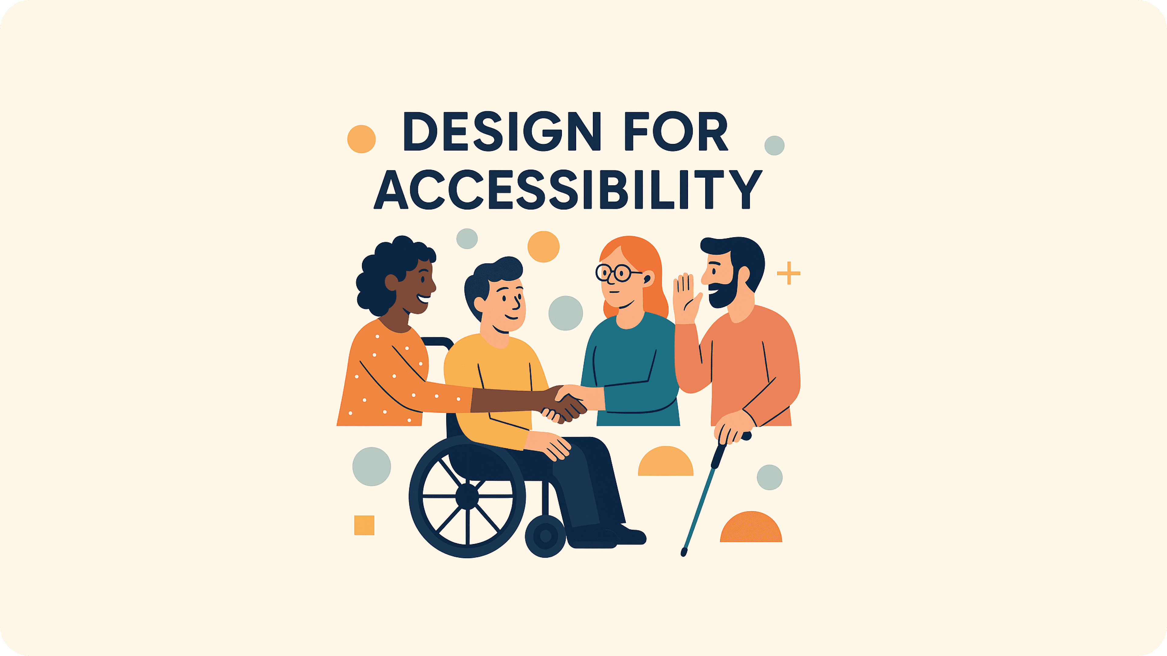 A group of people with varying accessibility needs