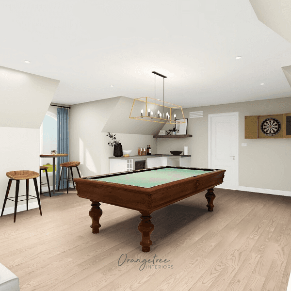 entertainment room pool table