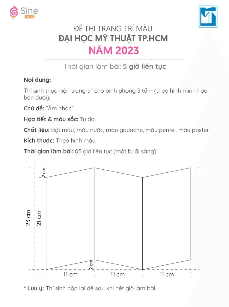 Đề thi trang trí màu Đại học Mỹ Thuật TP.HCM 2023