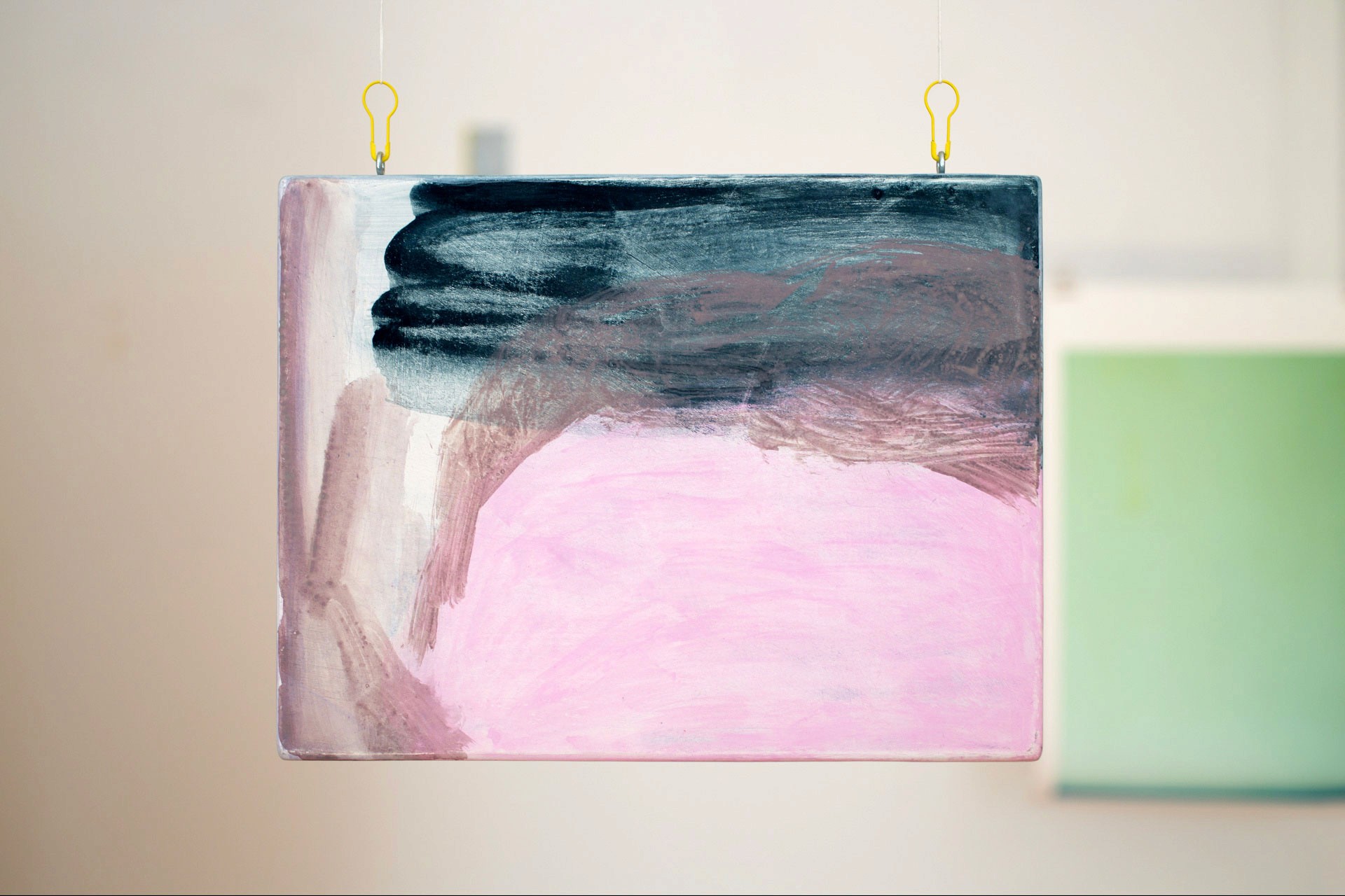 Untitled 3, 2024, egg tempera on chalk gessoed panel, 6x7.5"