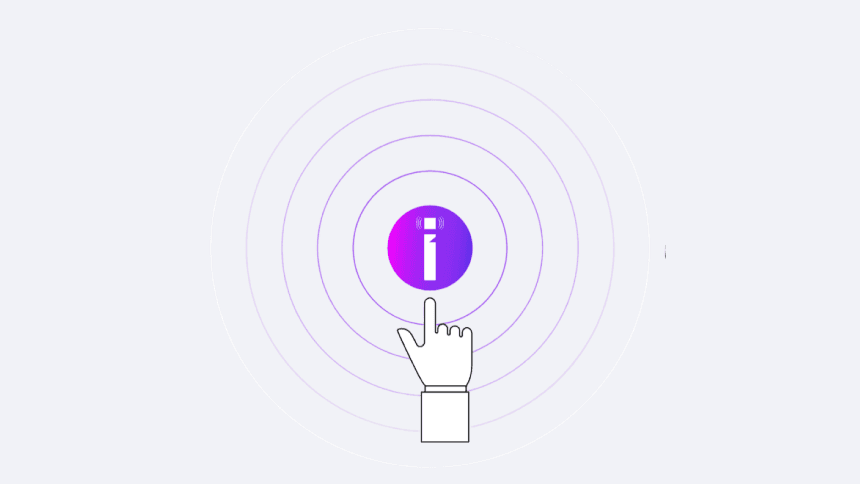 Instant information trigger icon representing wireless sensing