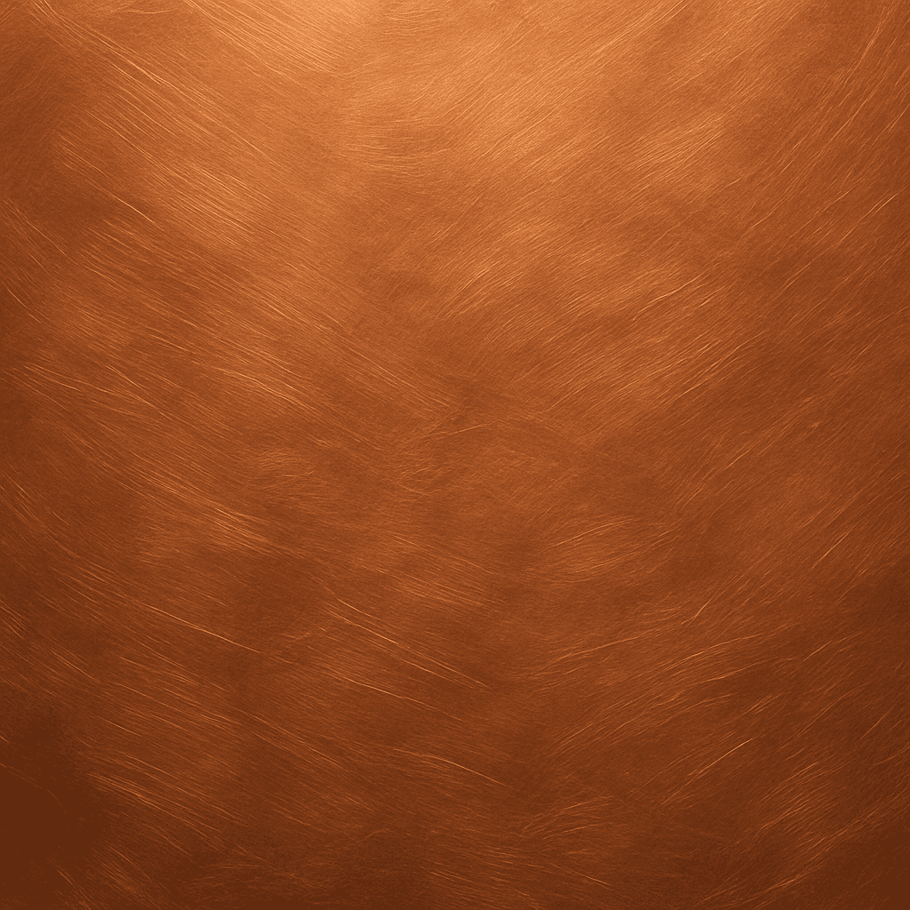 Brushed copper texture with warm orange tones and subtle light reflections.