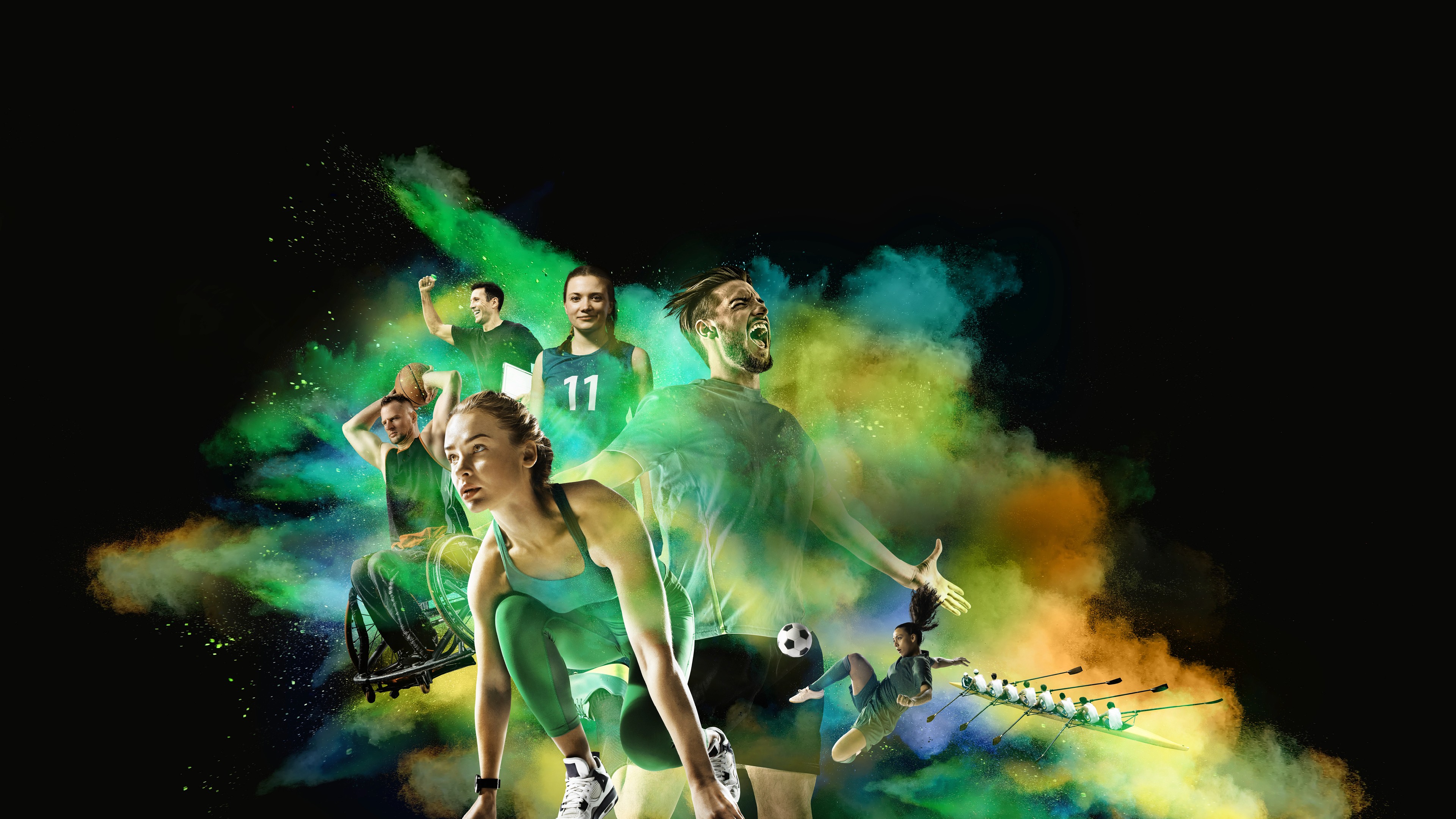 Key Visual vom Felix-Award mit mehreren Sportlern in einer Collage zusammengefügt 