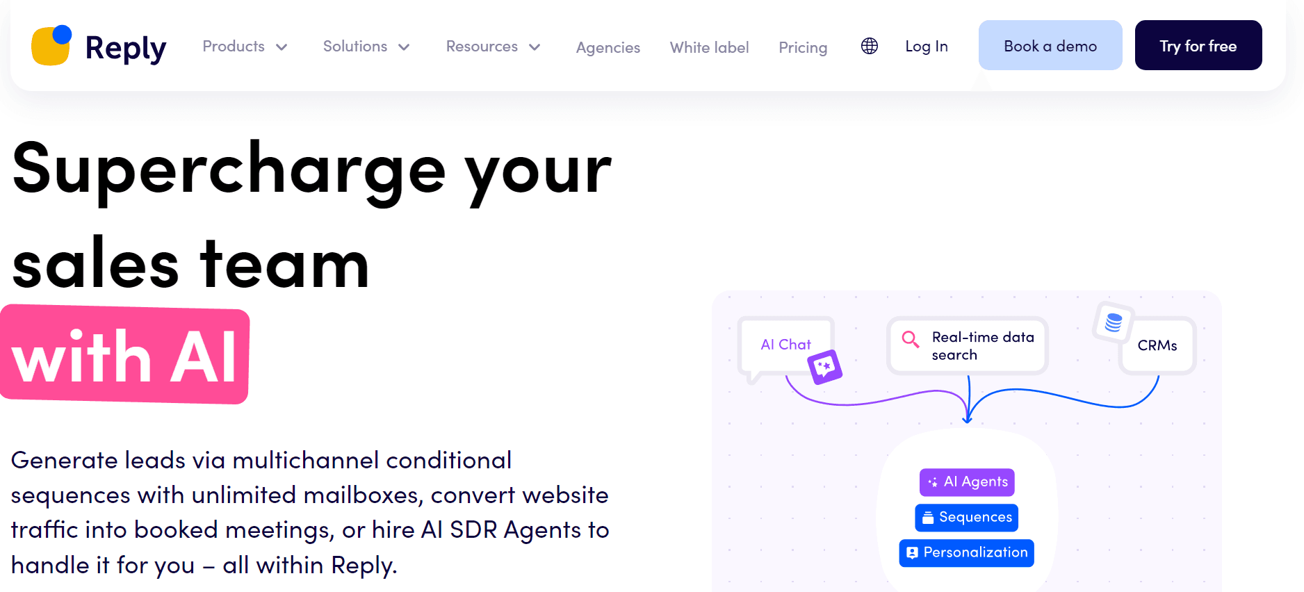 Reply.io landing page