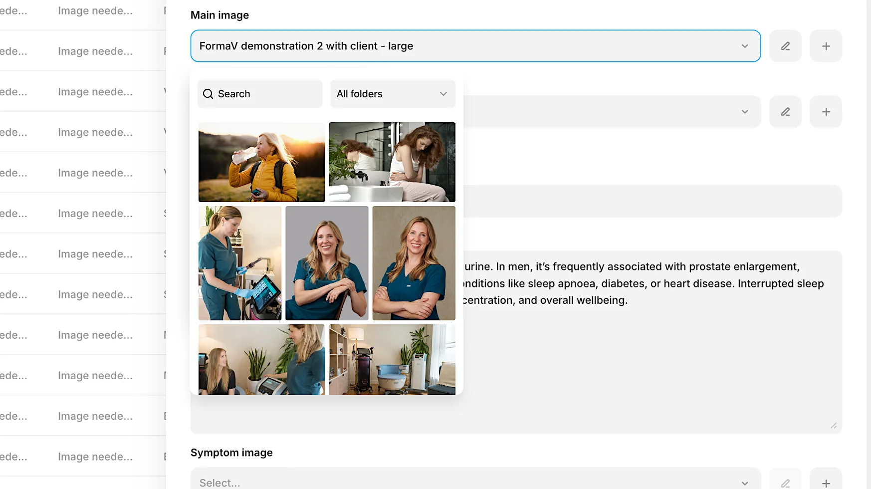 A mockup idea of how the image search could be improved in the Framer CMS