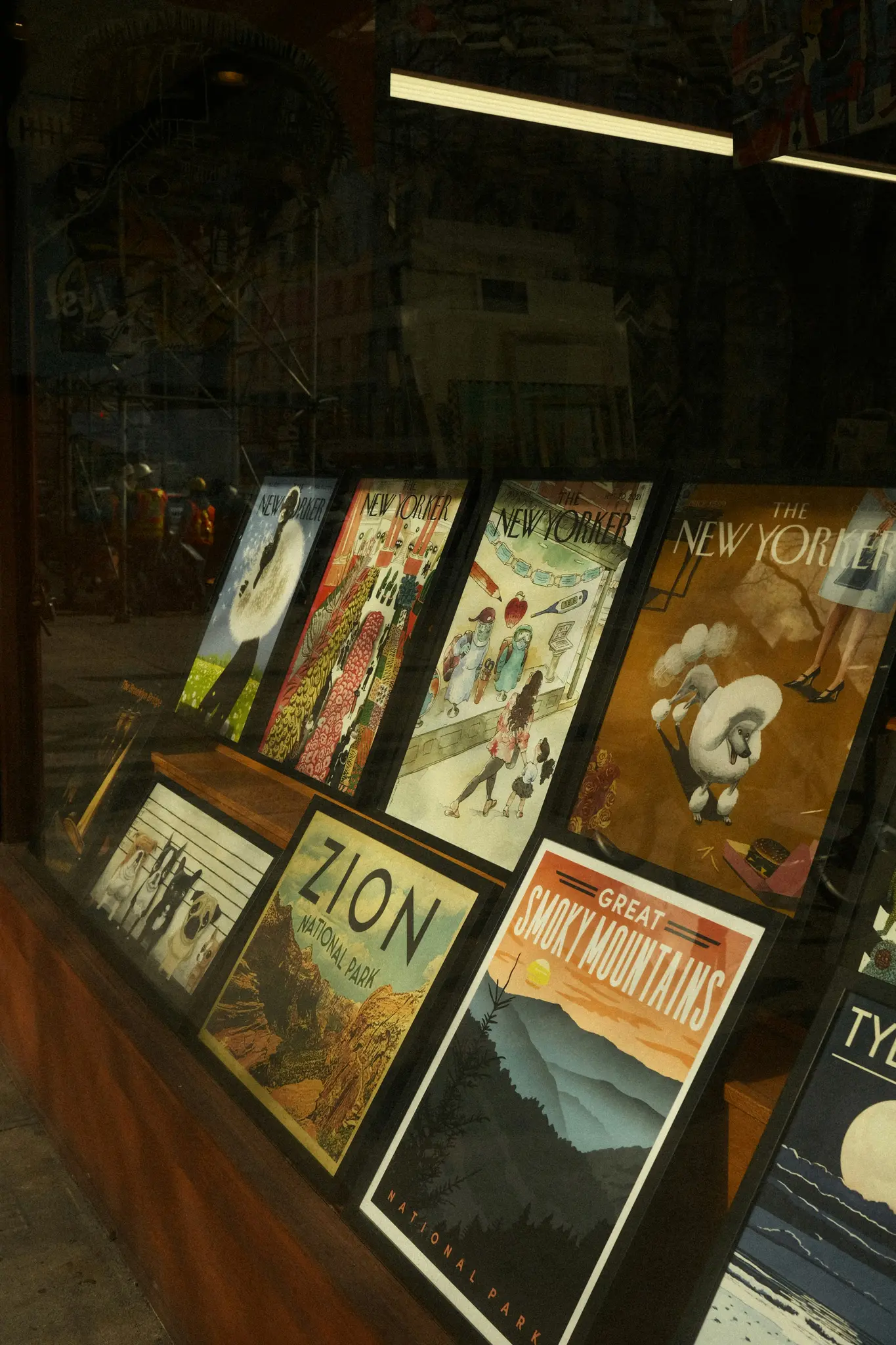 Posters of national parks and the new yorker.
