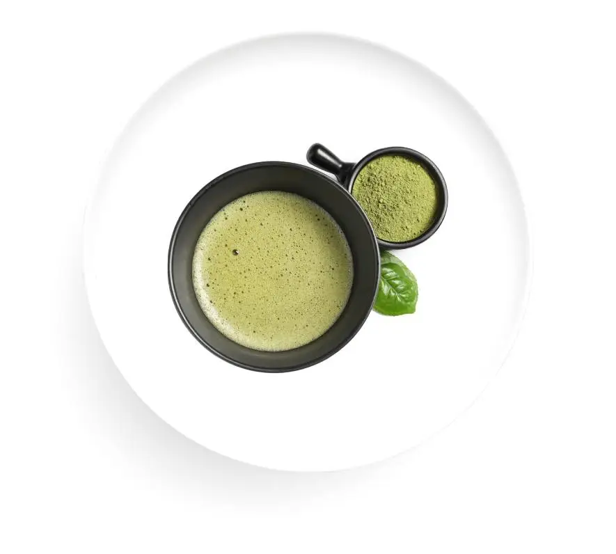 Kratom powder with cup of tea