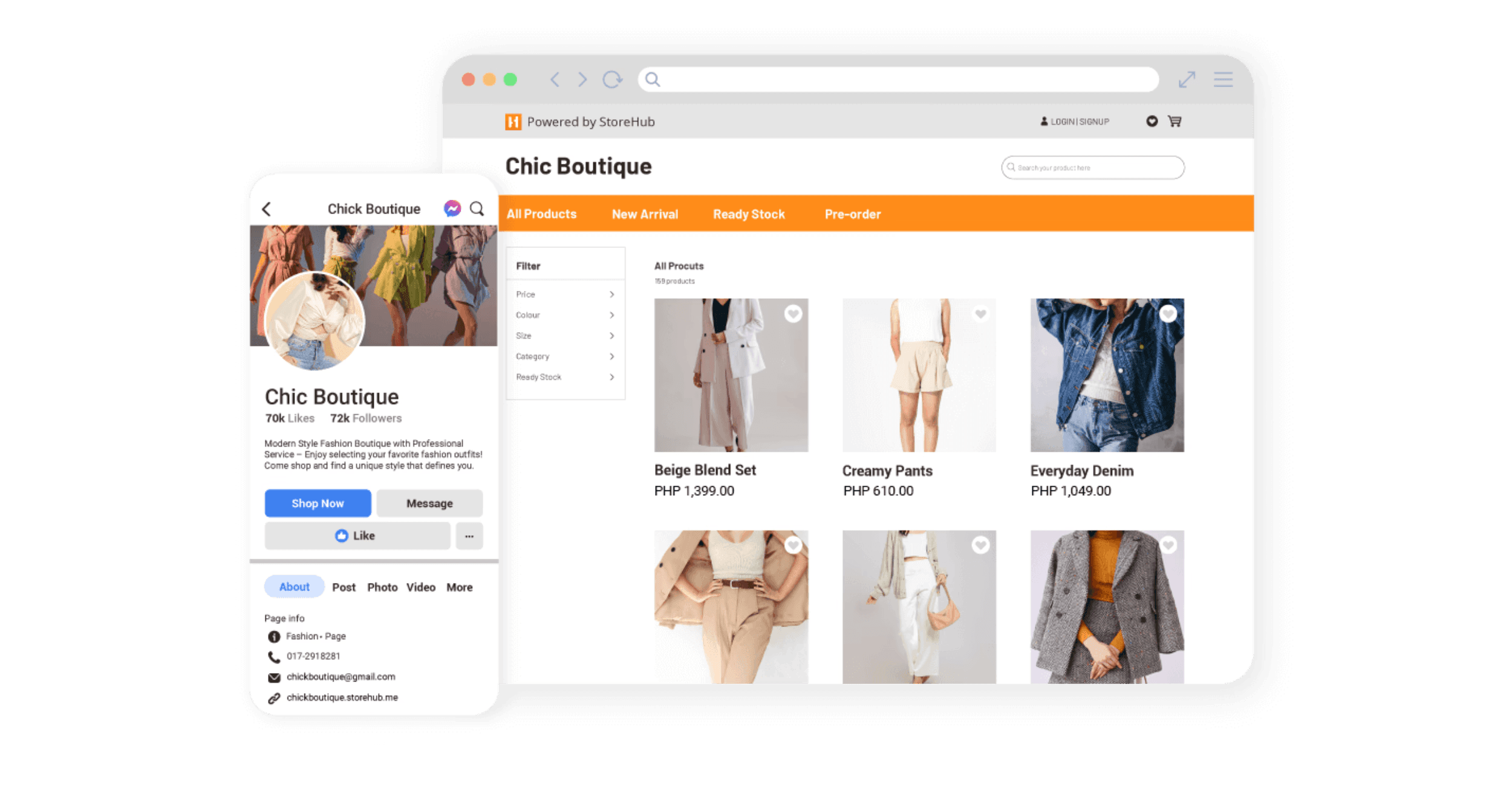 StoreHub POS e-commerce website feature