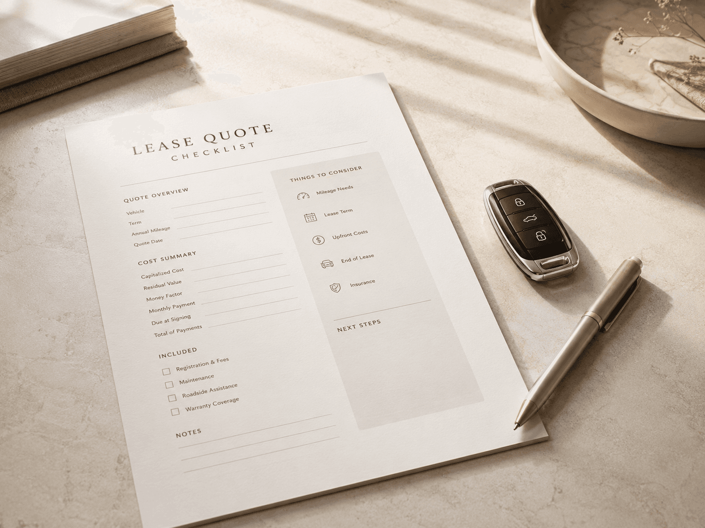 Luxury Lease Quote Checklist for California Shoppers