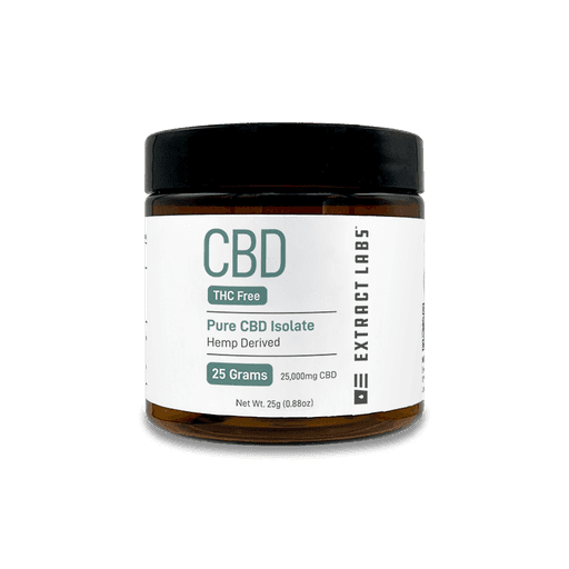 front image of 25 grams CBD isolate jar