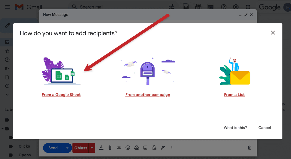 Gmass Google Sheets integration