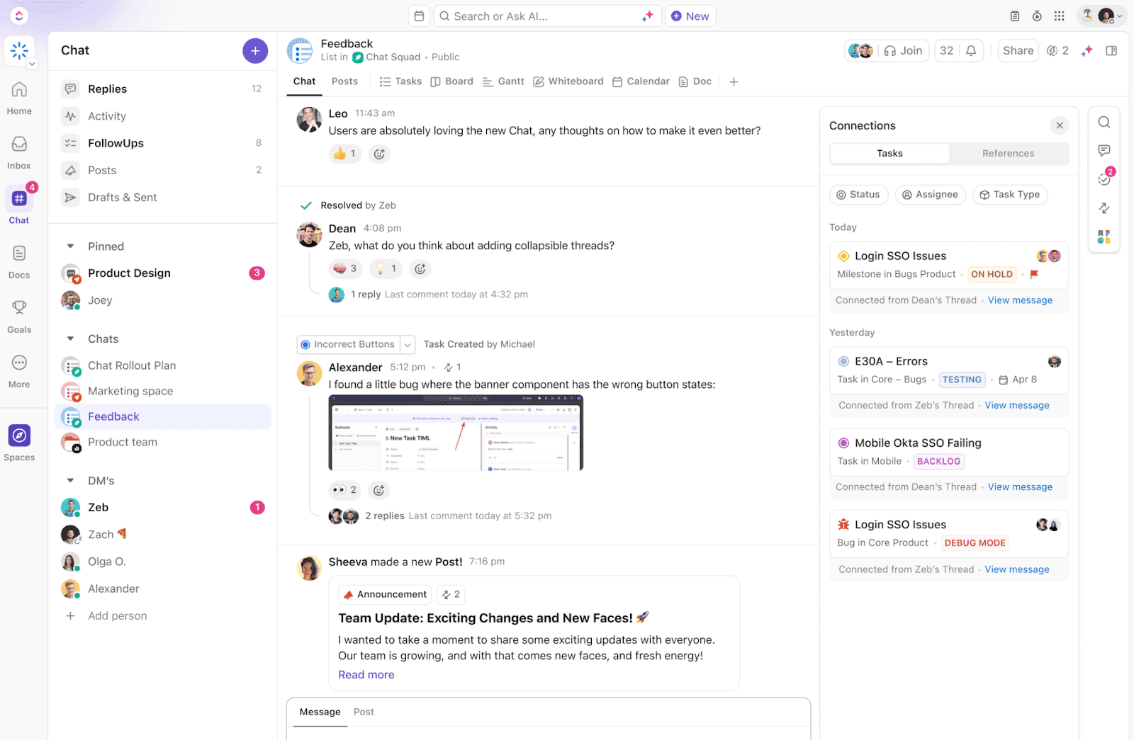 Interface of ClickUp