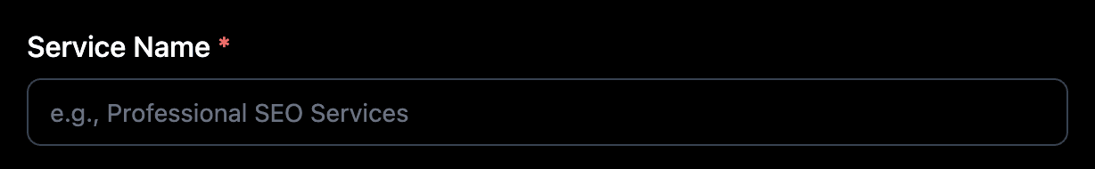 Service name field