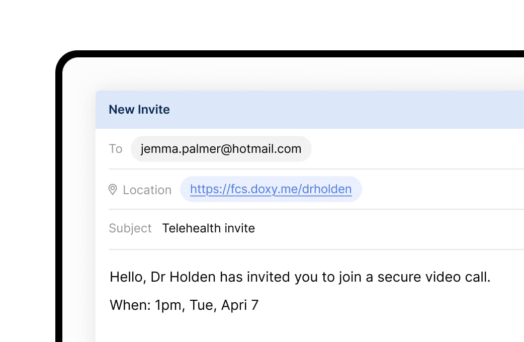 screenshot of an email with an invite