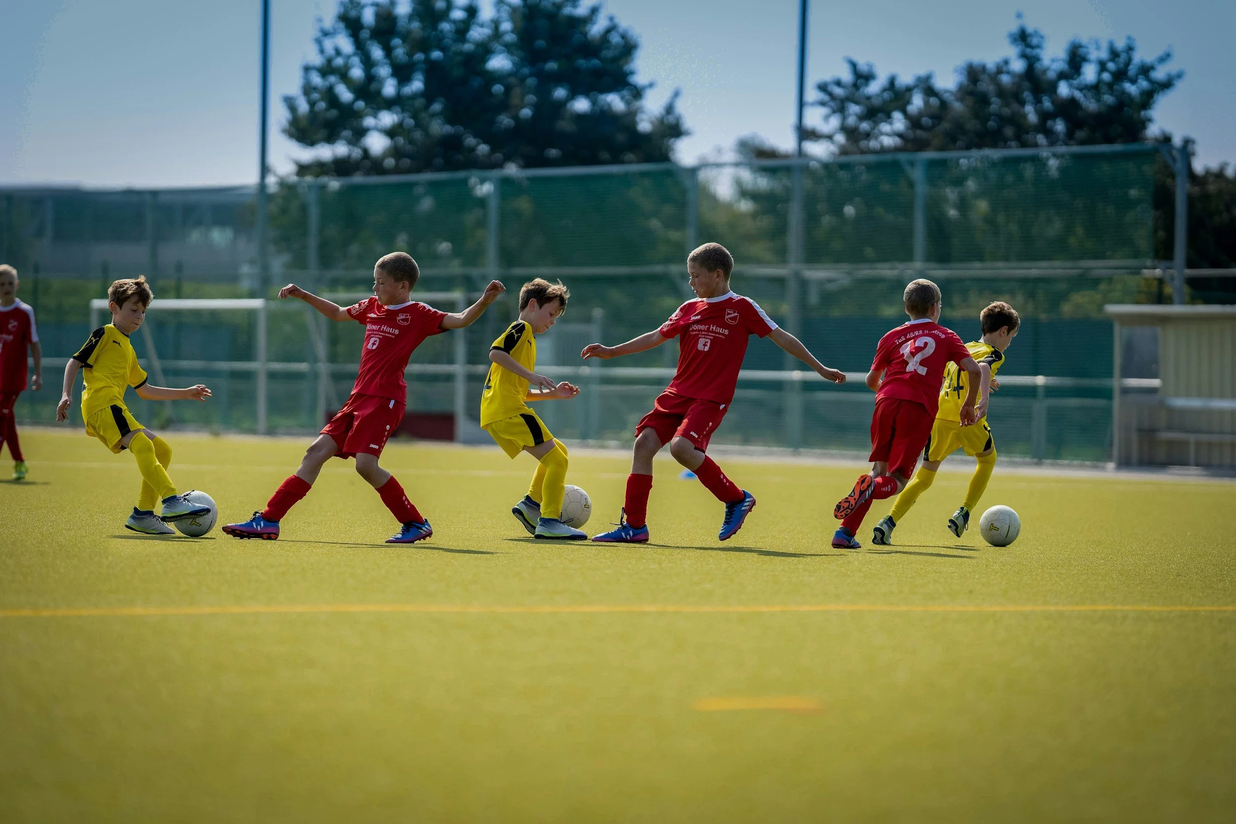 Kids playing soccer