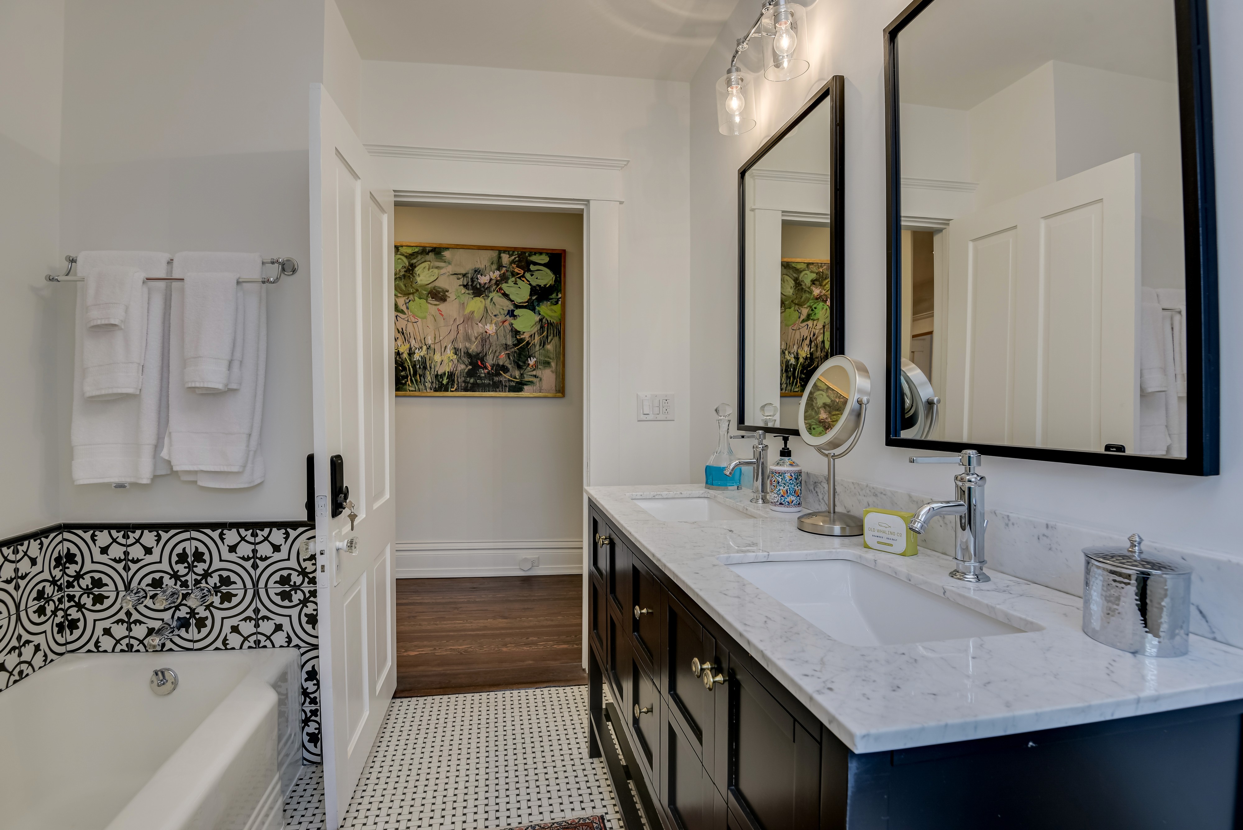 Dedicated bathroom located next door, accessible with private code