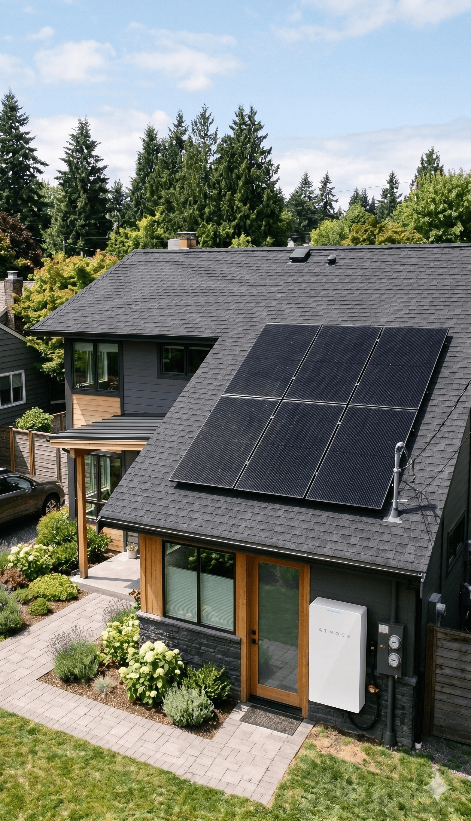 photo d'une installation solaire avec une batterie