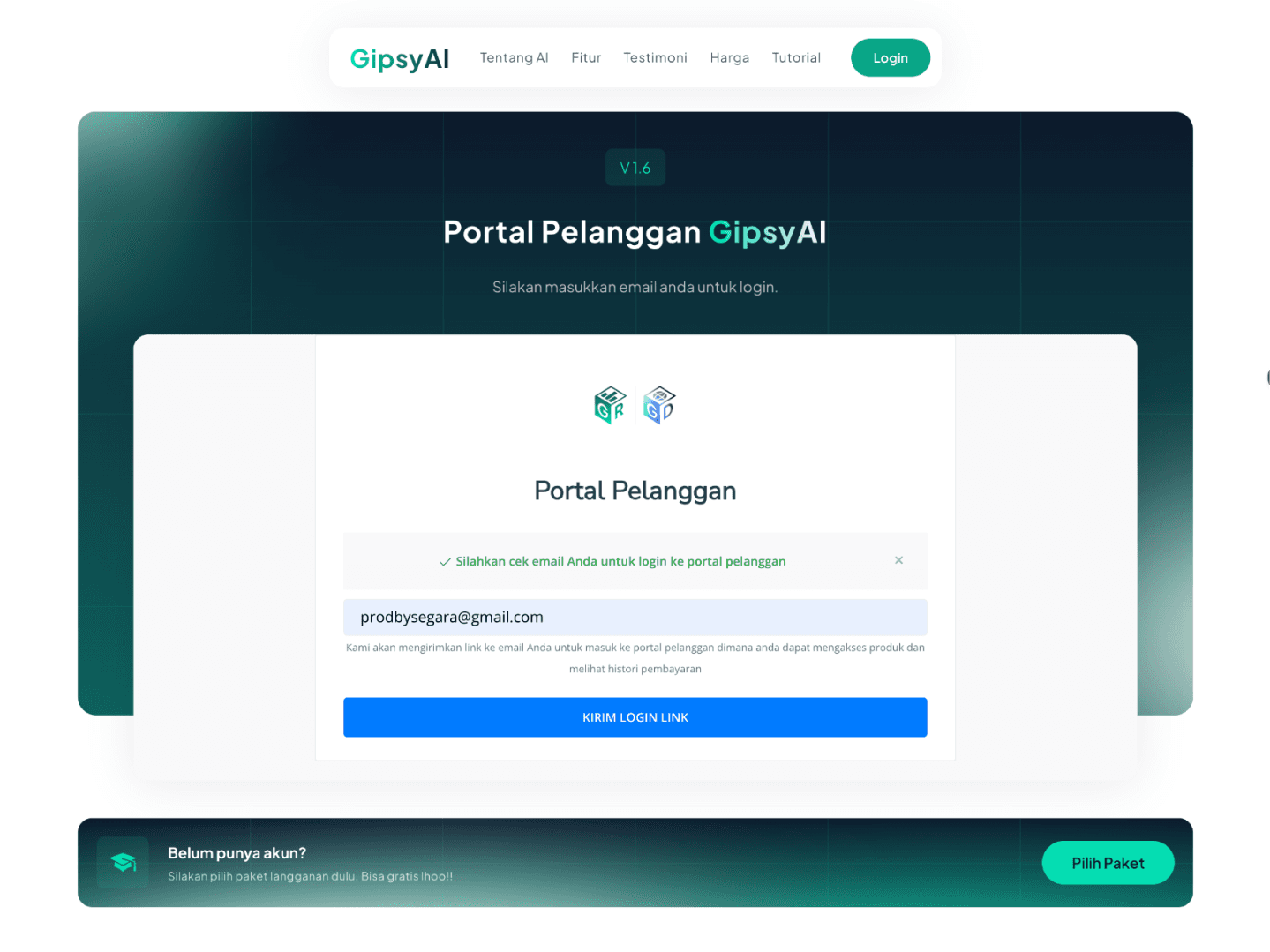 Langkah Pertama Penggunaan GipsyAI
