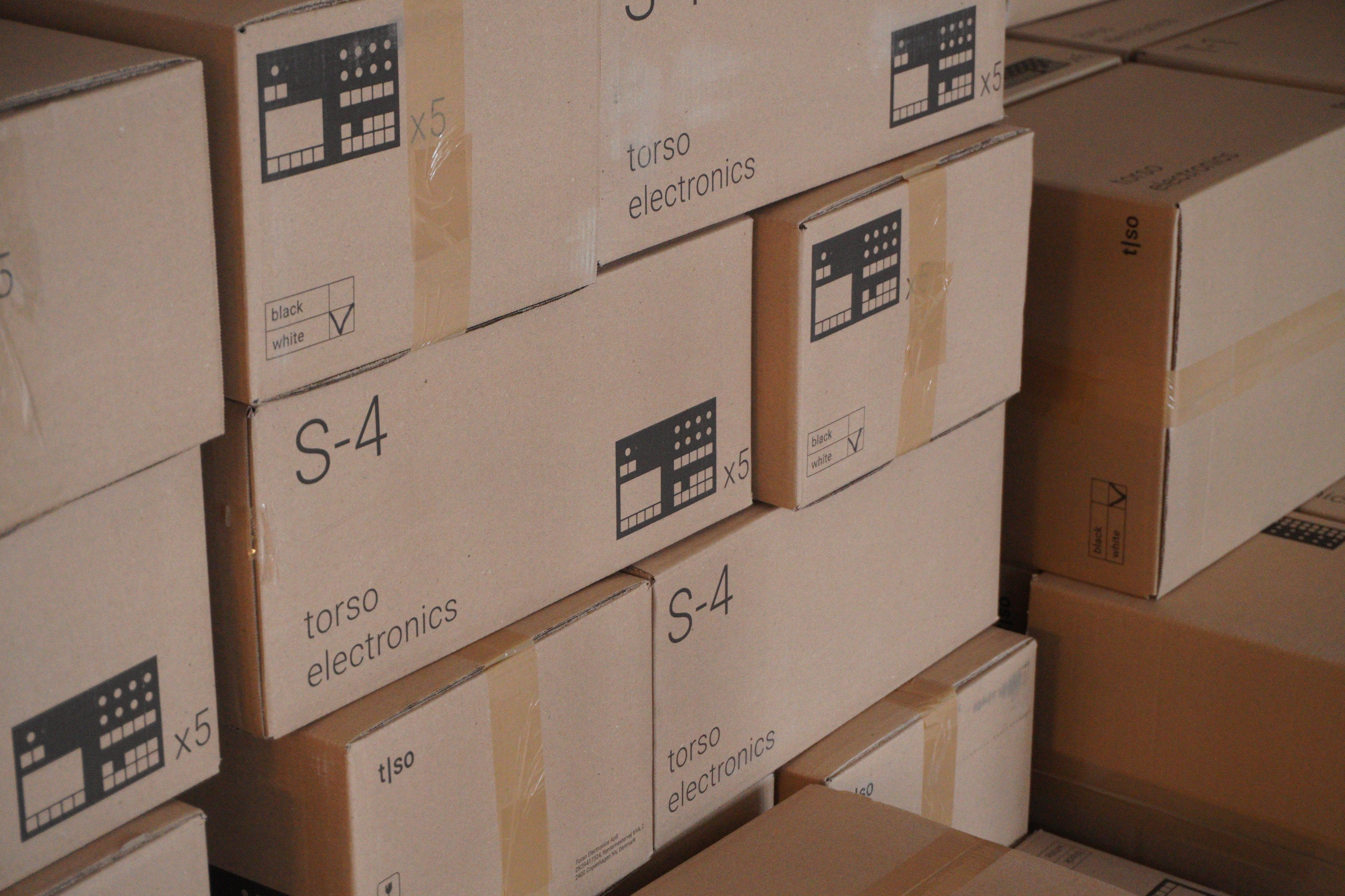 stacked boxes in a magazine