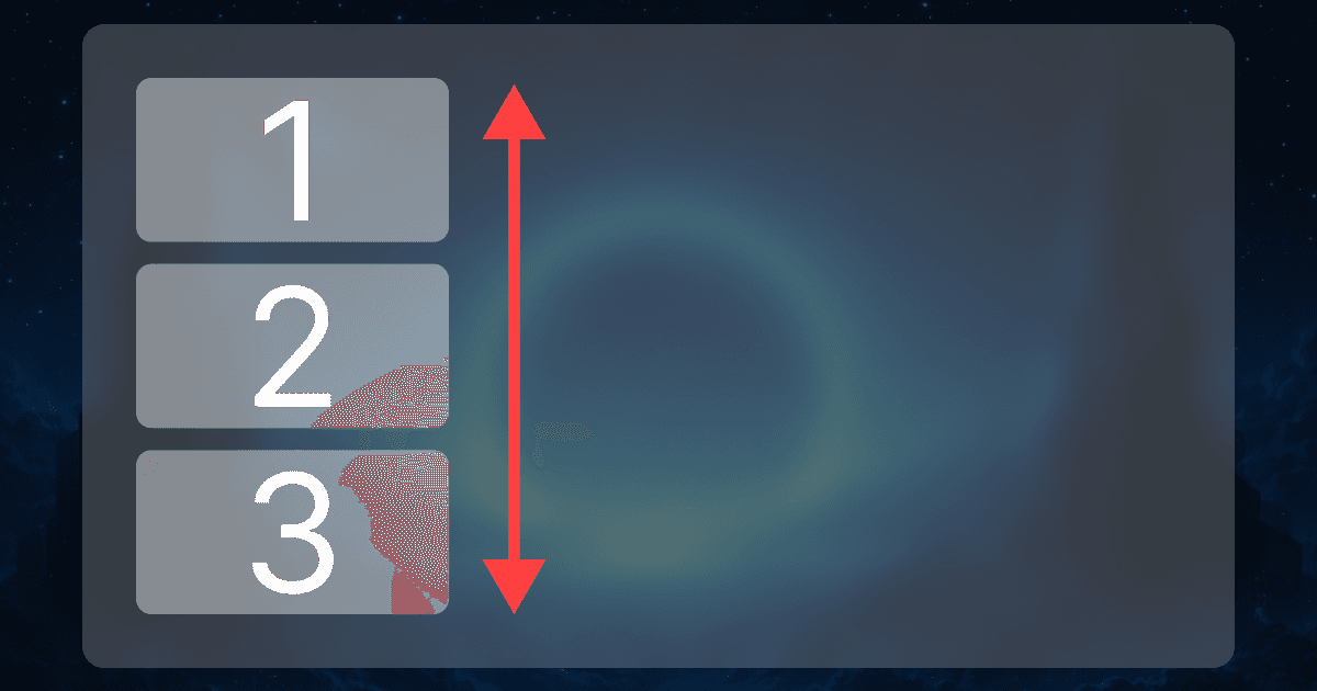 Exemple de layout vertical sur Framer avec éléments empilés
