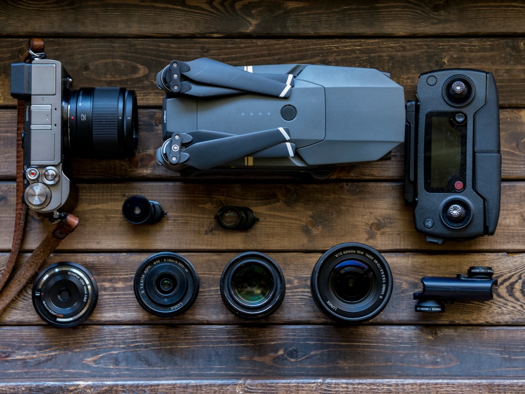 Professional drone gear including ND filters and extra batteries