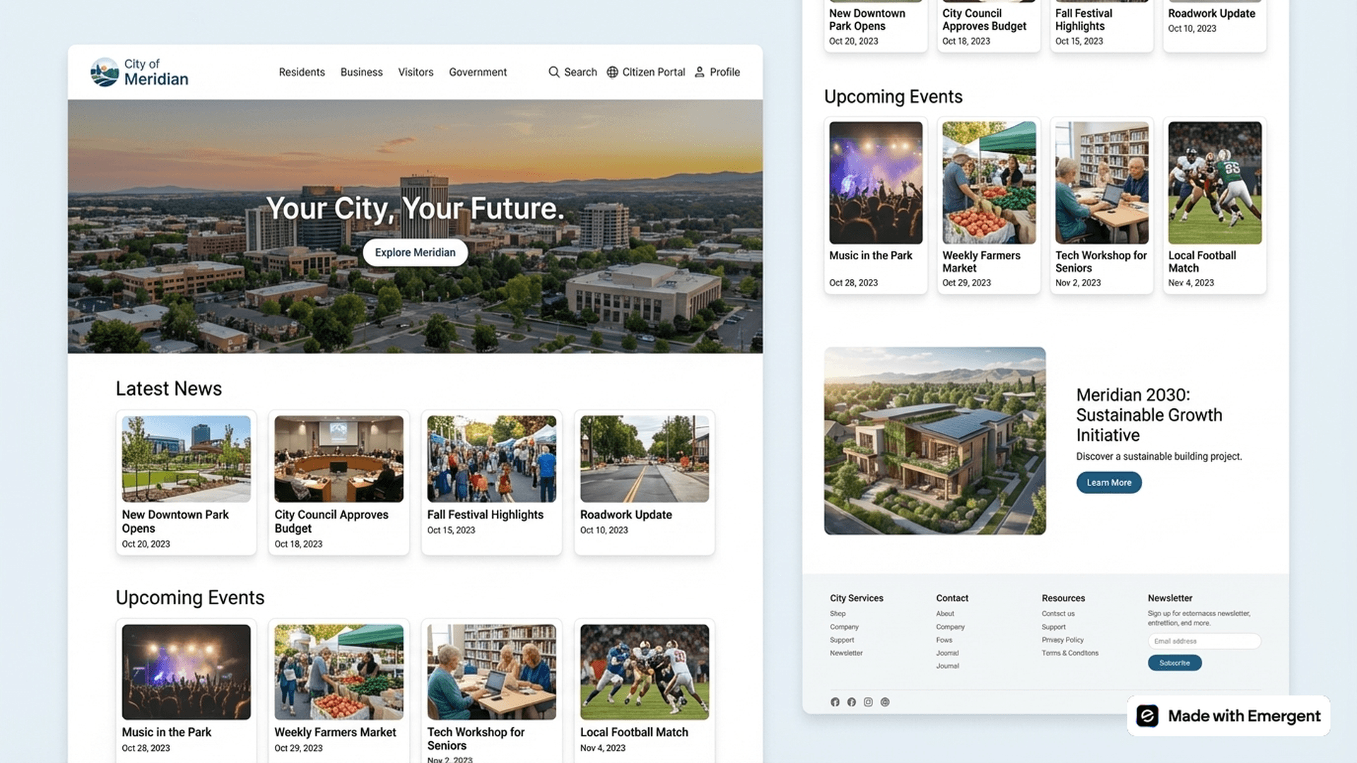 City Website Made with Emergent