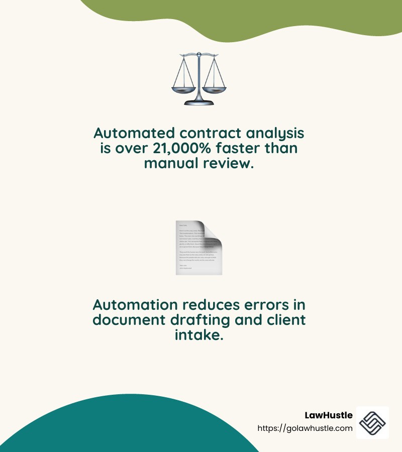 Stat on contract analysis speed - legaltech legal workflow automation infographic 2_facts_emoji_nature