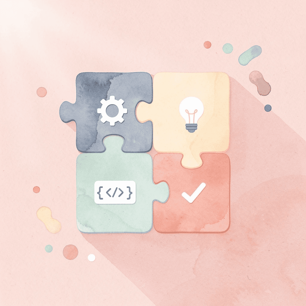 Puzzle pieces connecting to show language similarities