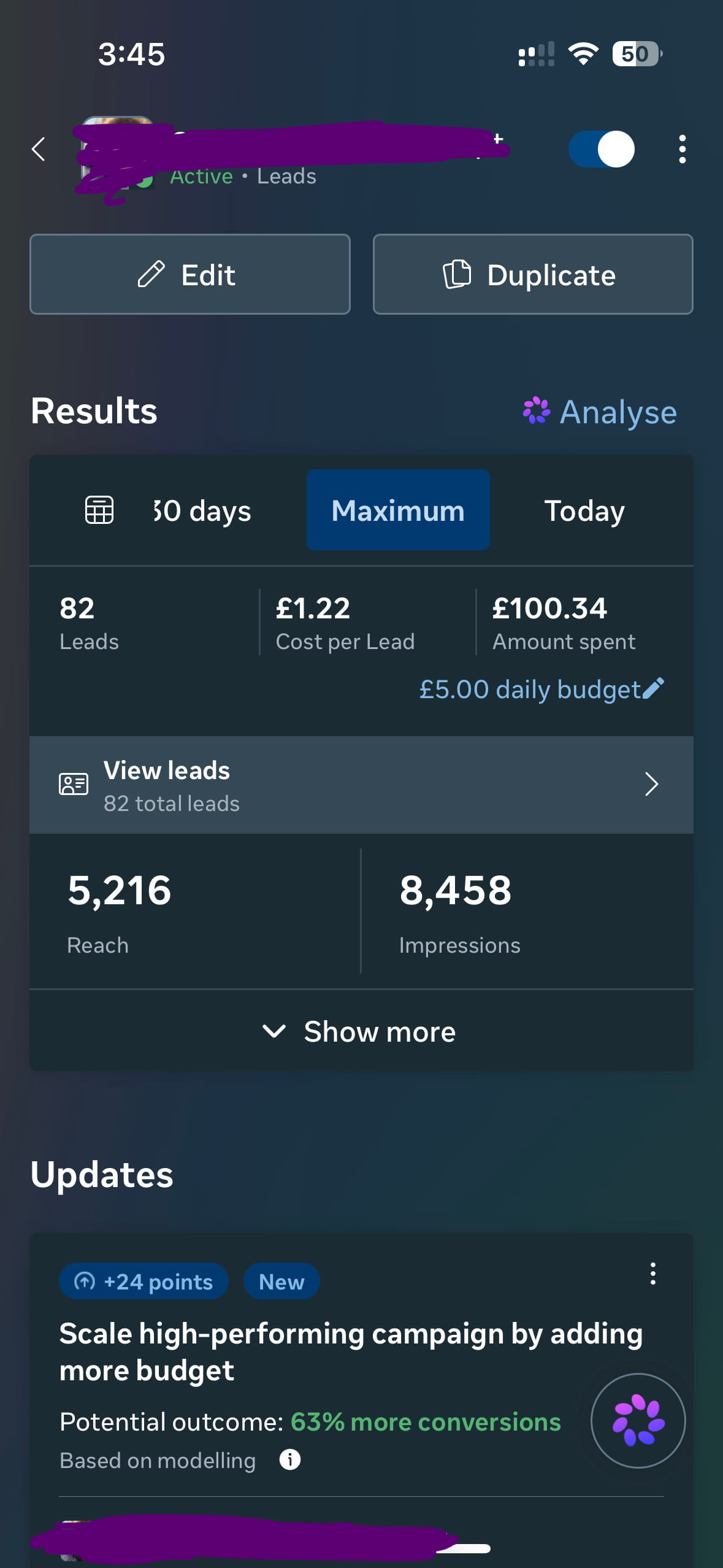 Client dashboard showing SEO results and growth metrics