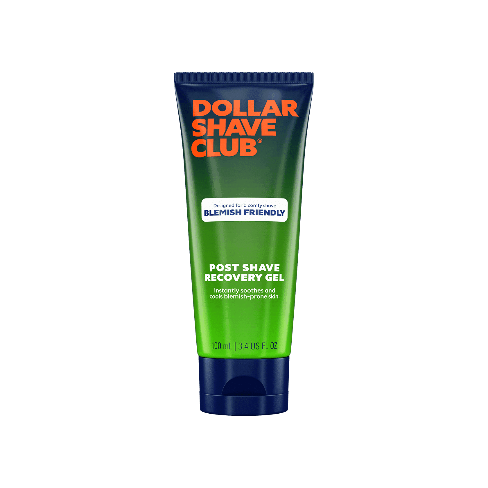 Product image of Blemish Friendly Post Shave Recovery Gel in green-gradient packaging tube.