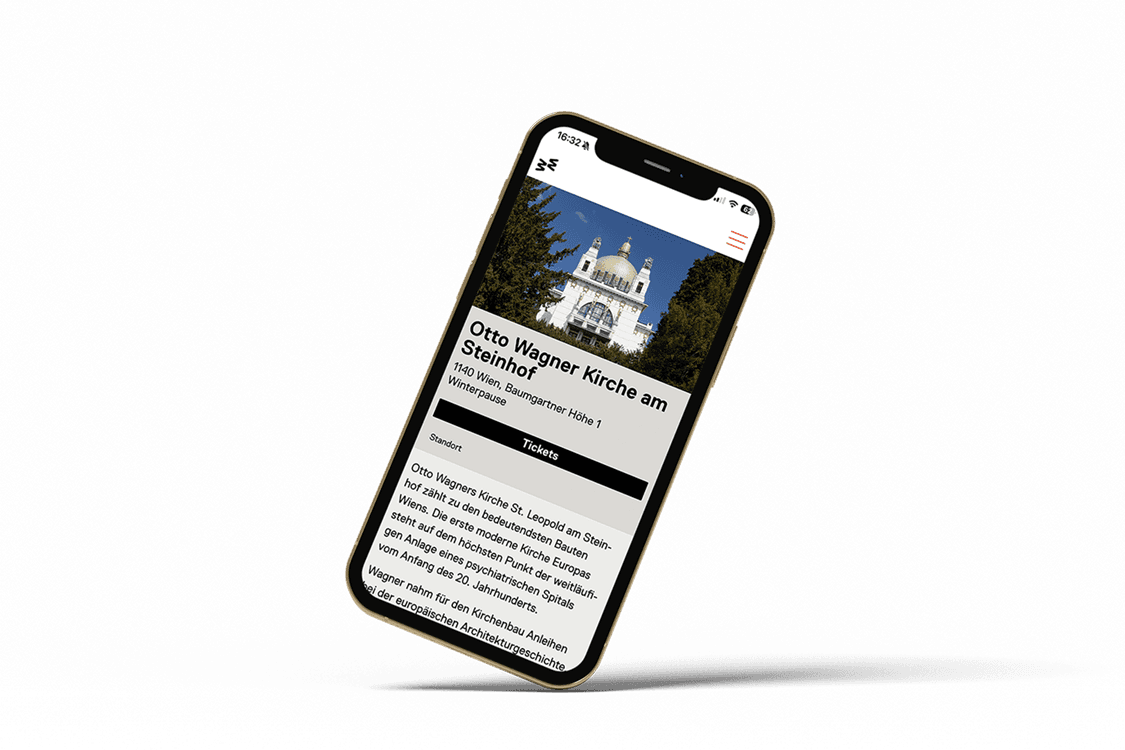 Mobile Detailansicht des Wien Museum mit Informationen zur Otto Wagner Kirche am Steinhof