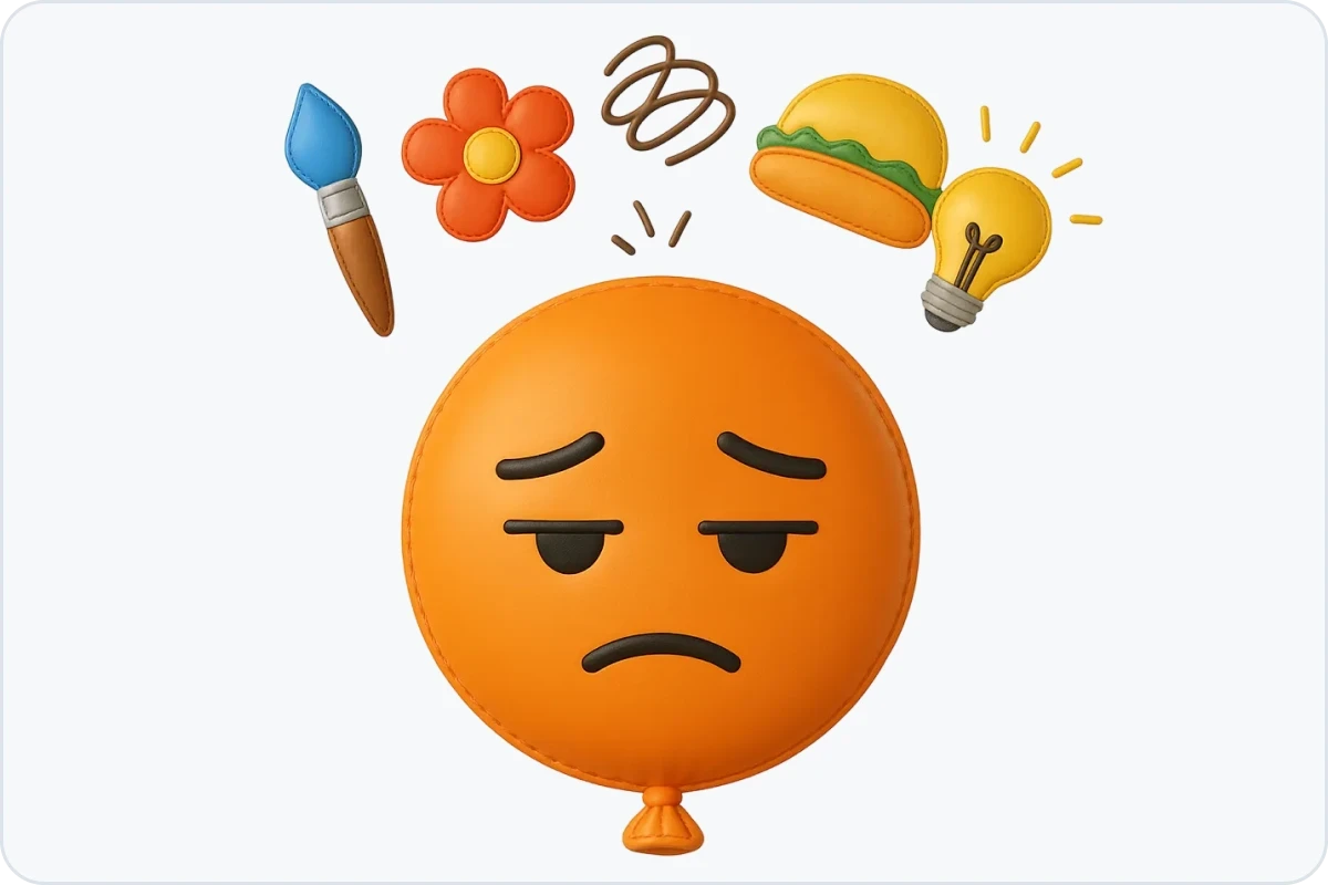 znudzony balon który ma kreatywne myśli