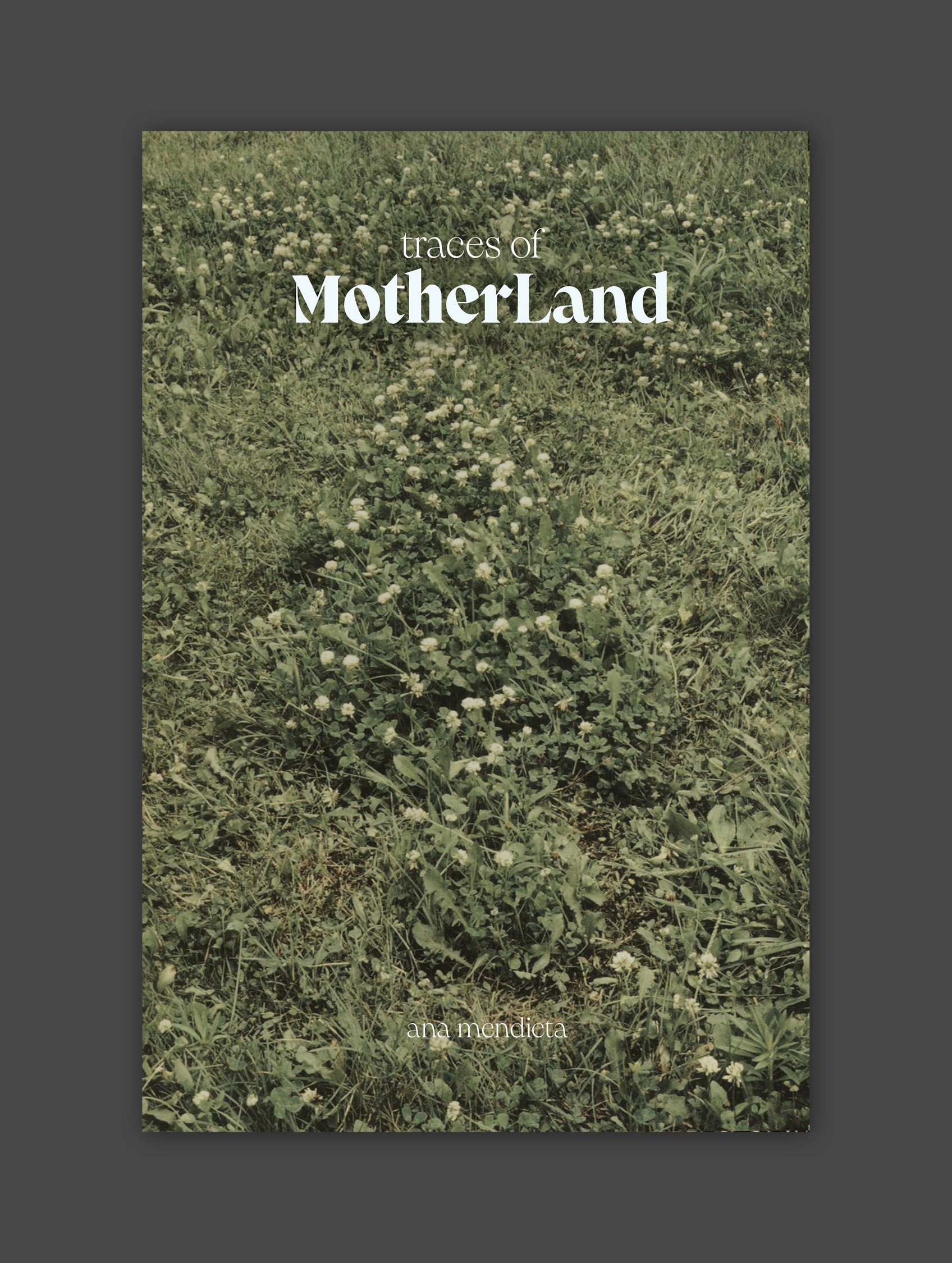 Book cover with Untitled grass Silueta by Ana Mendieta.