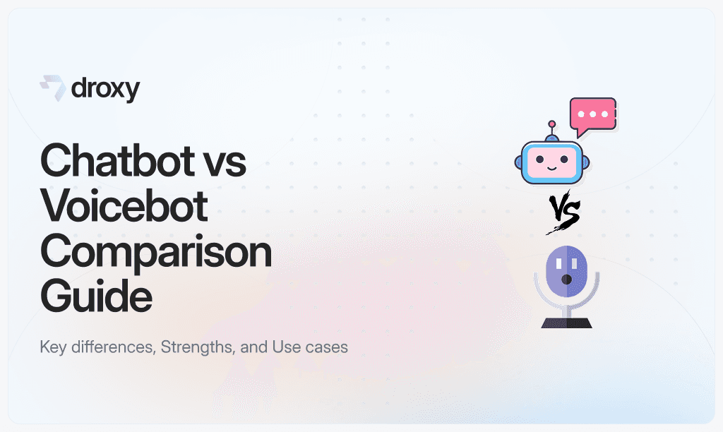 Chatbot vs Voicebot Comparison Guide - Droxy AI