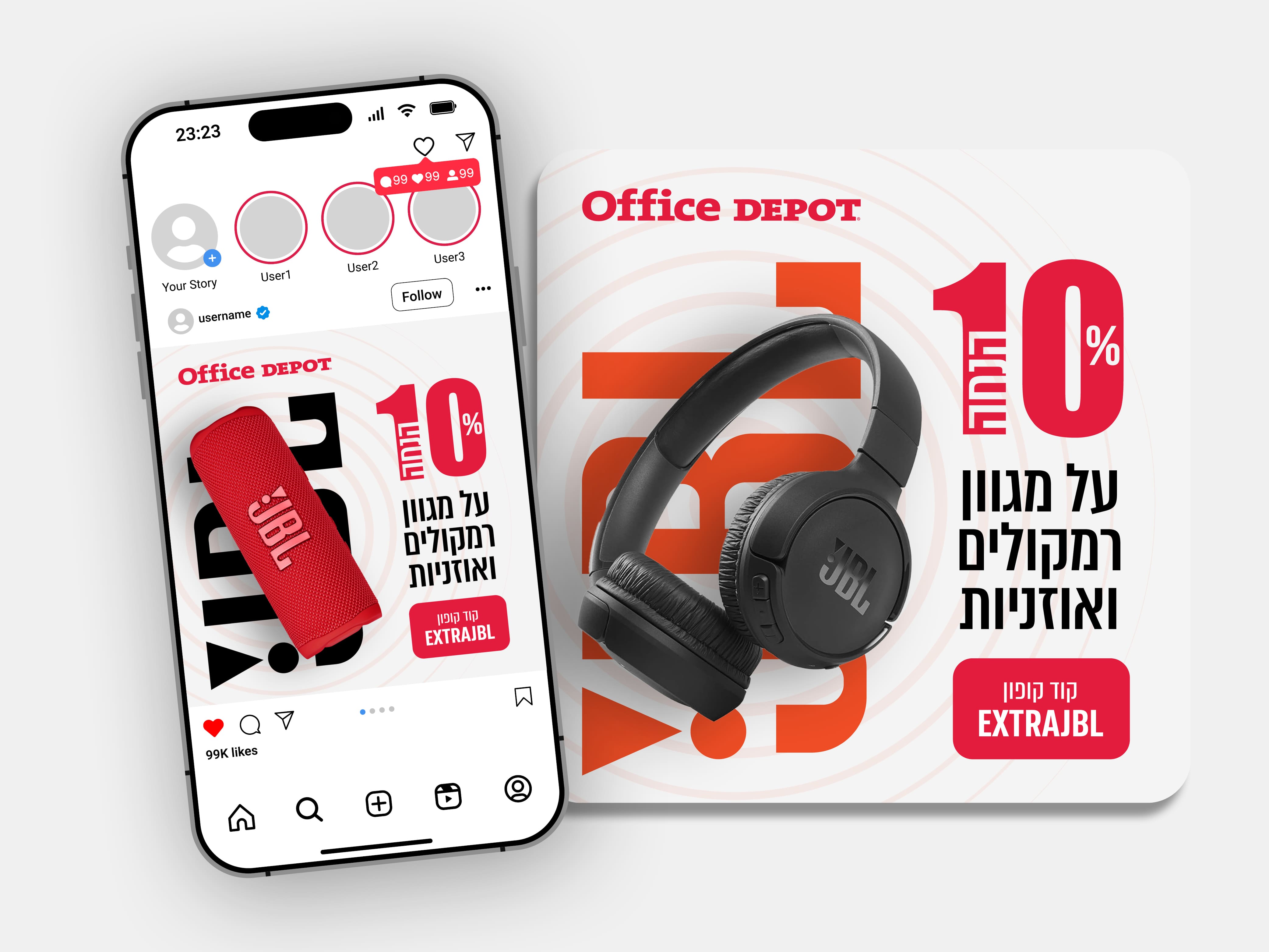 sale post design for JBL 10% off mockup