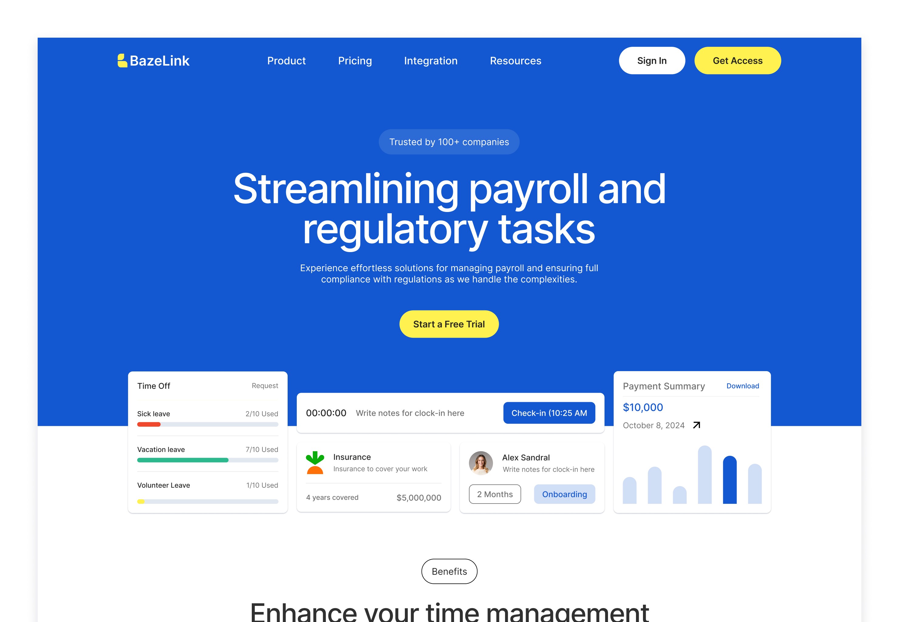 BazeLink - Efficient Payroll Management Software Framer Template