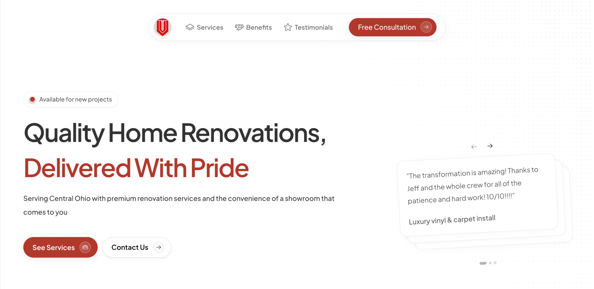 Voll Construction Landing Page