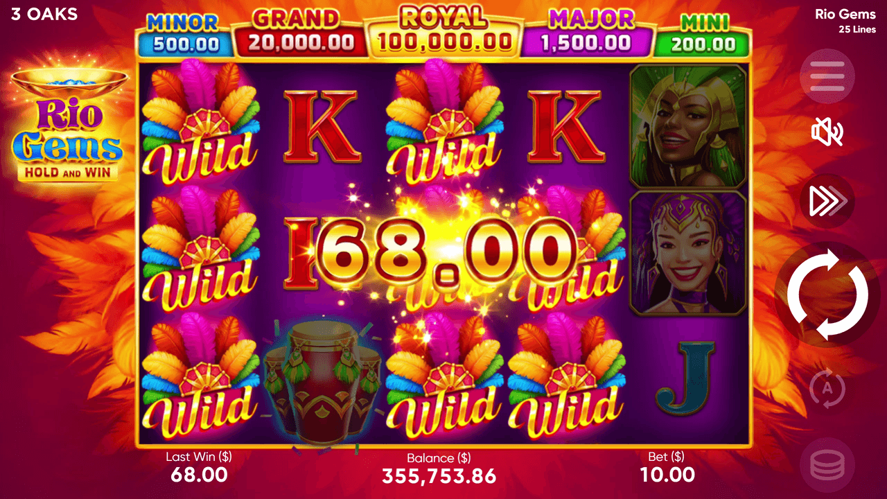 Rio Gems - bonus officiel 3 Oaks Gaming
