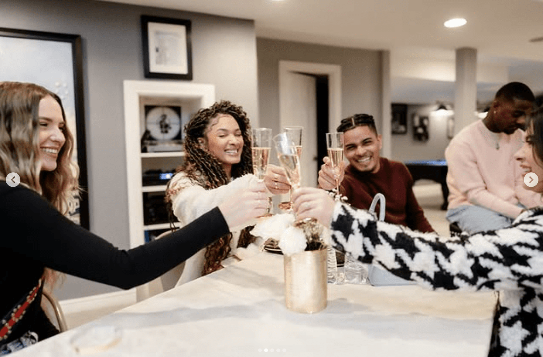 Guests toasting at event