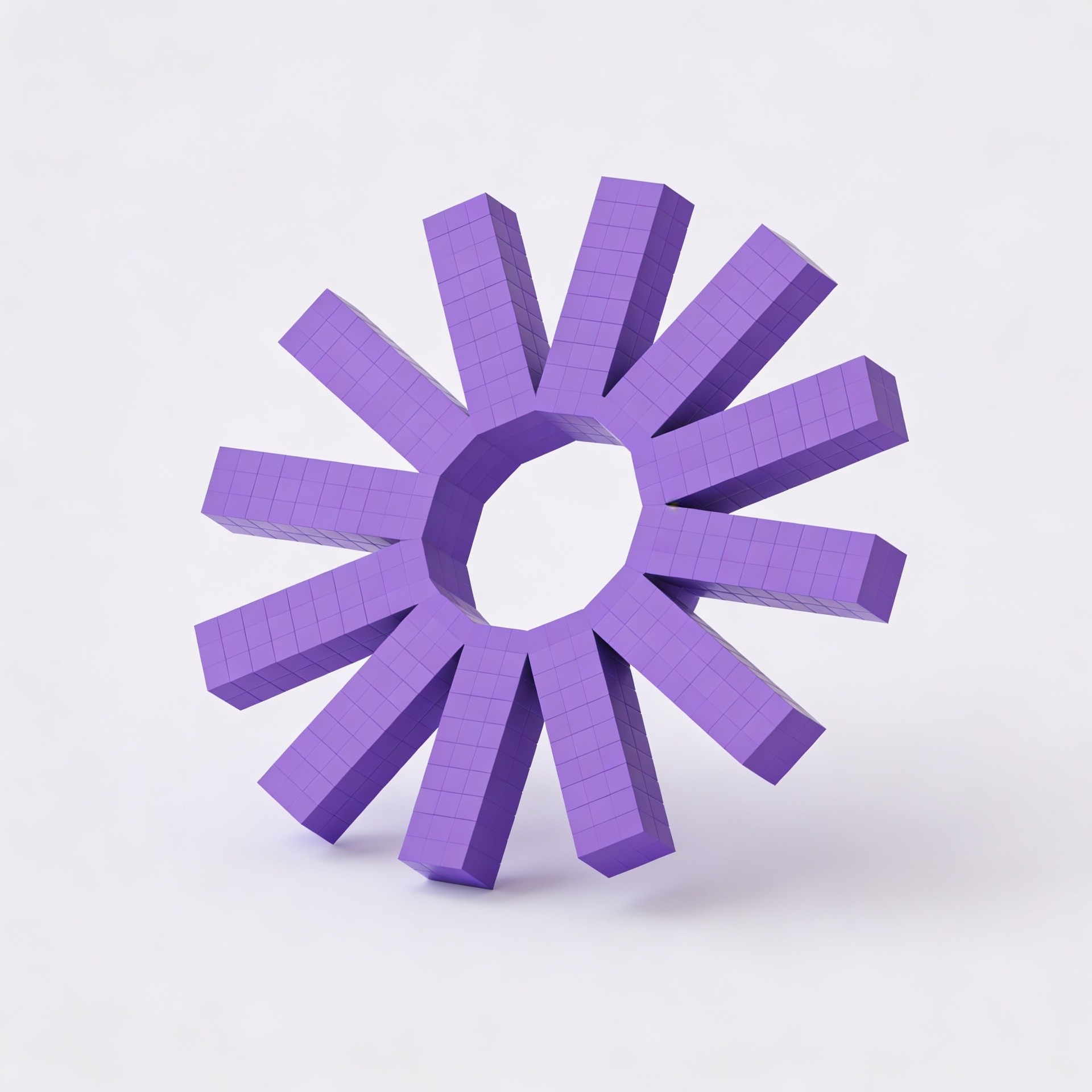 Purple voxel Loom logo symbolizing fast video communication