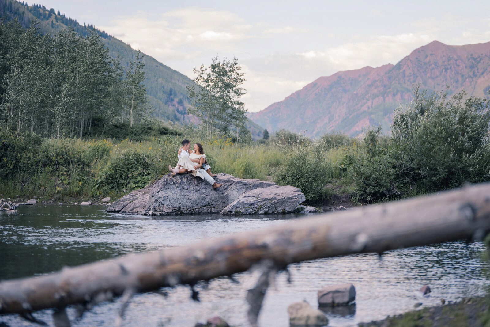 Aspen engagement session at sunset