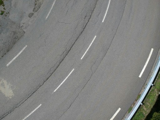 cracked paved road