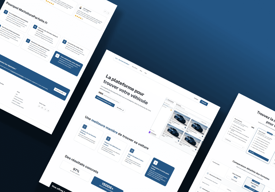 img_mavoitureparfaite : Projet UX/UI et web design moderne réalisé avec Figma pour portfolio