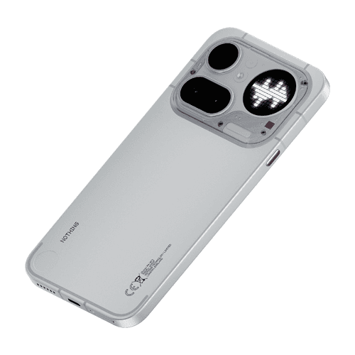 Nothing Phone 4a Pro mockup silver back angle left