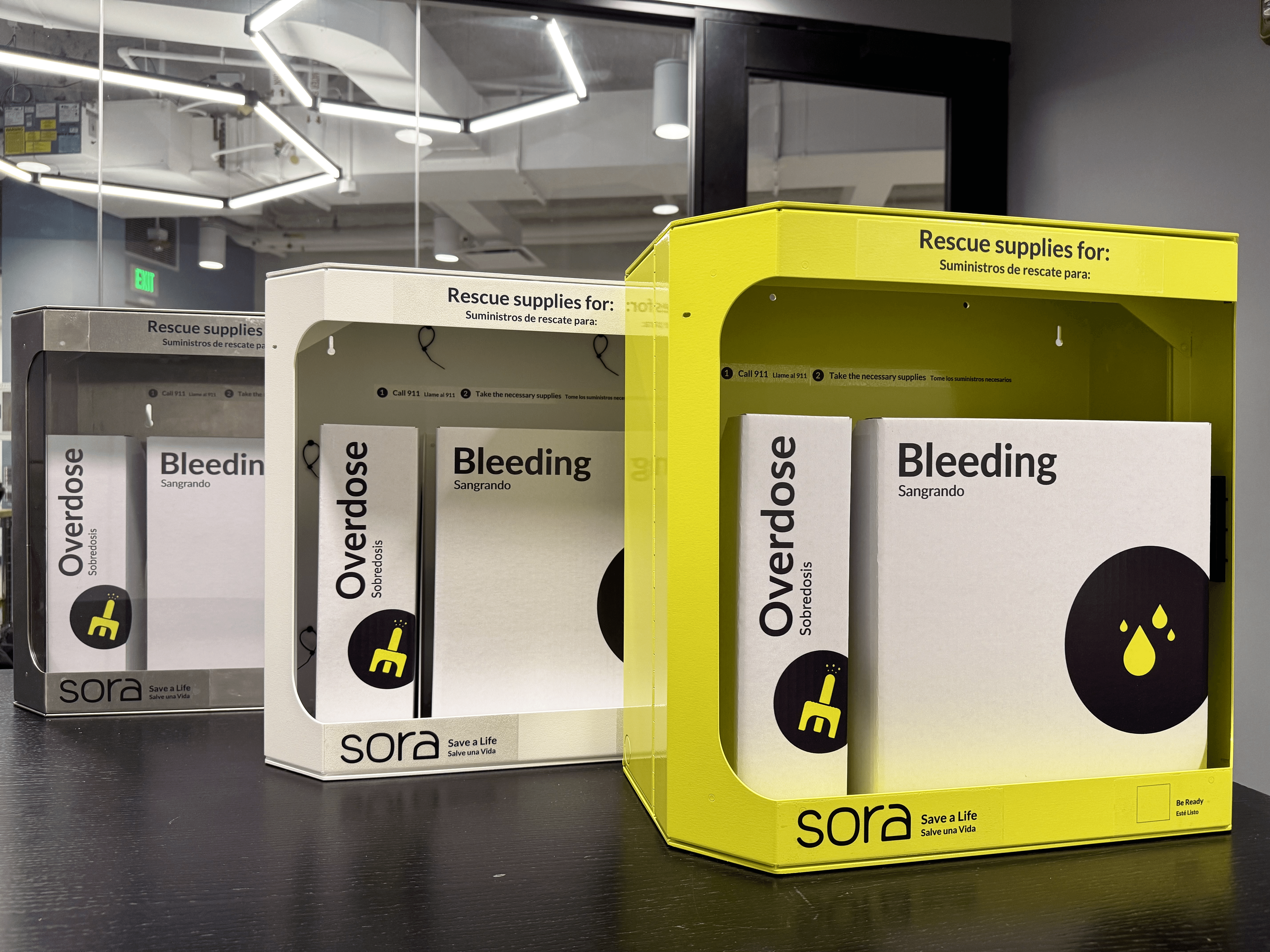 Screenshot of different networked Sora boxes.