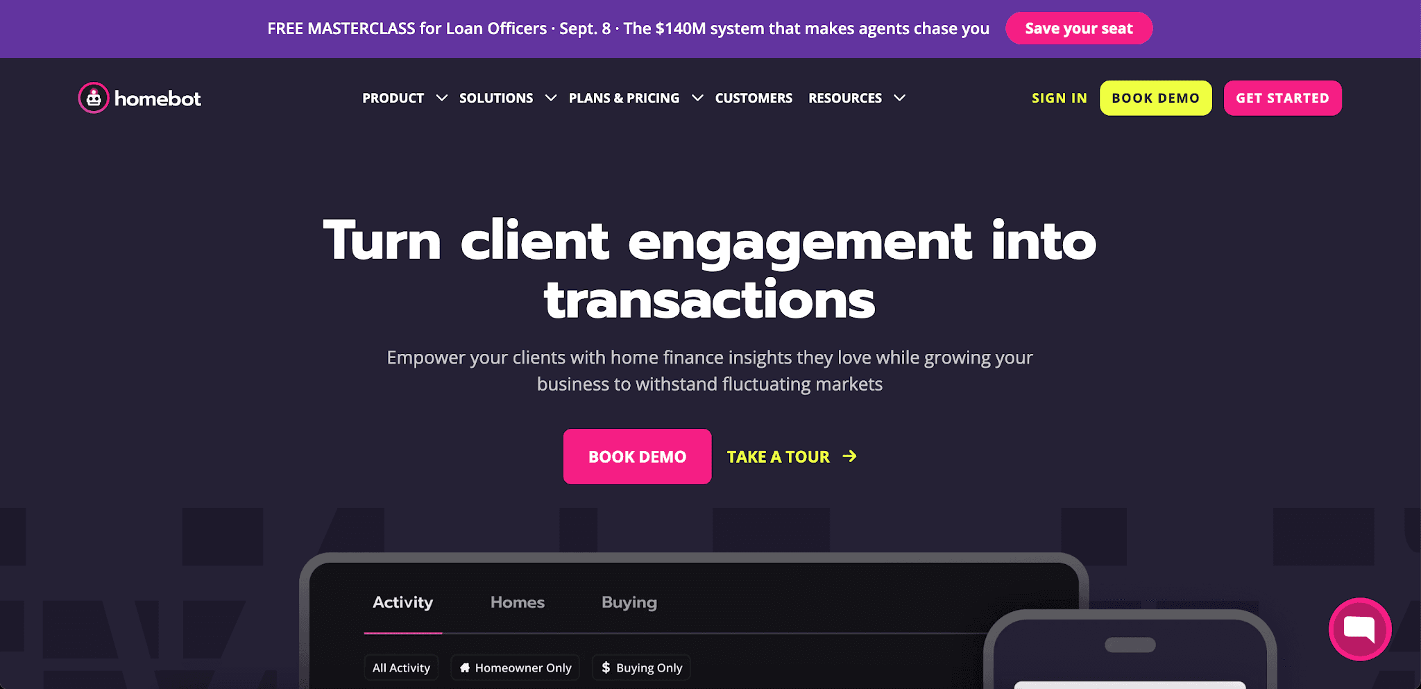 Homebot web homepage