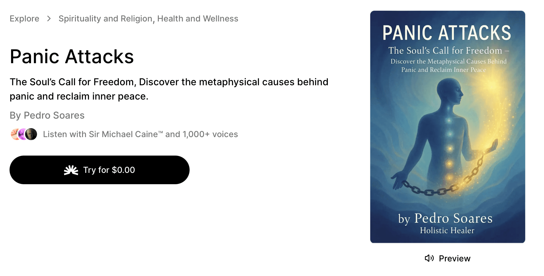 audiobook on panic attacks and it's metaphysics