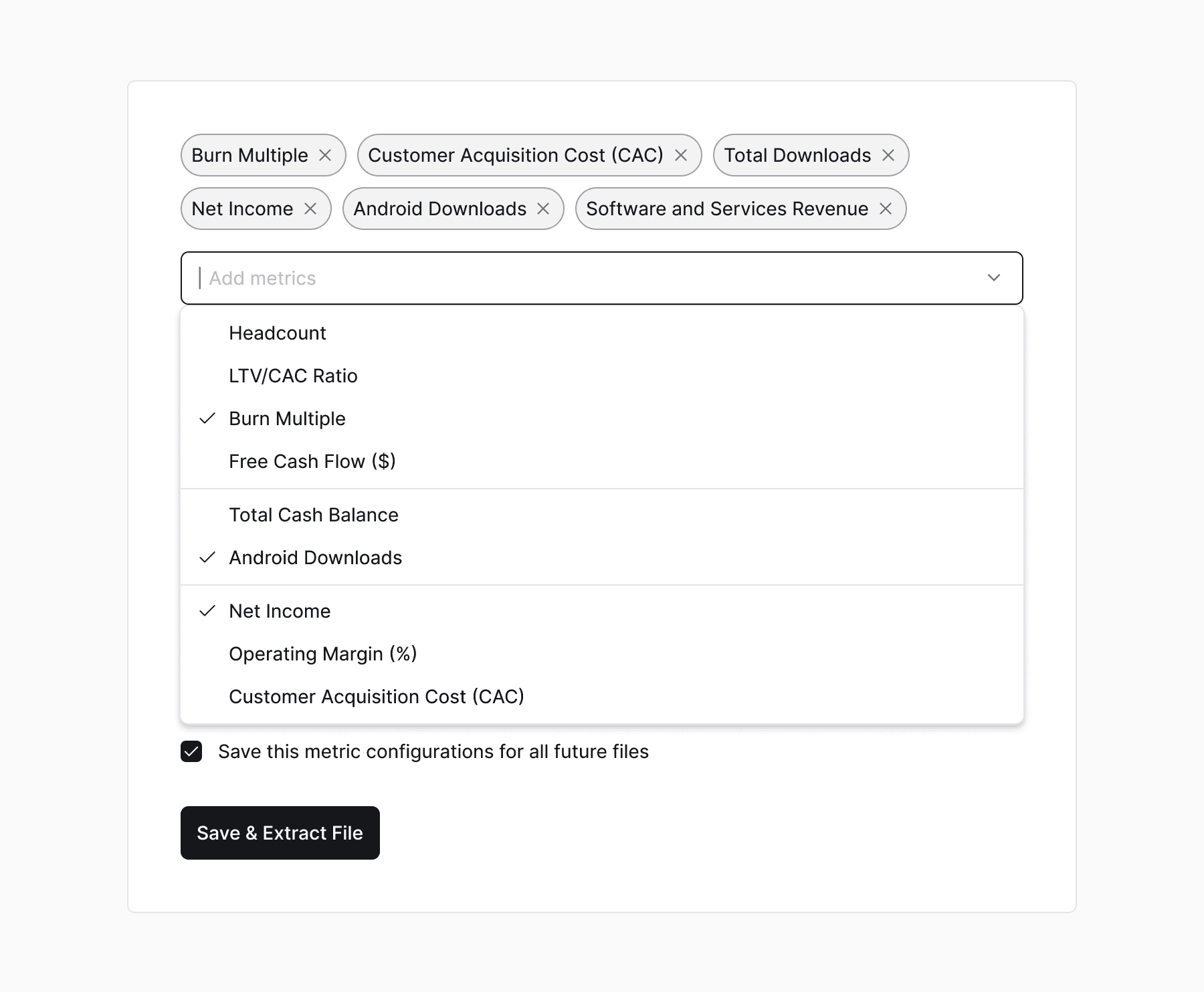 Document list UI